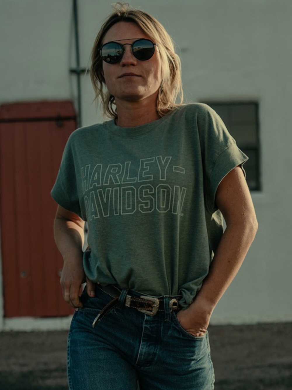 Harley-Davidson Olive Green Short Sleeve Graphic Tee